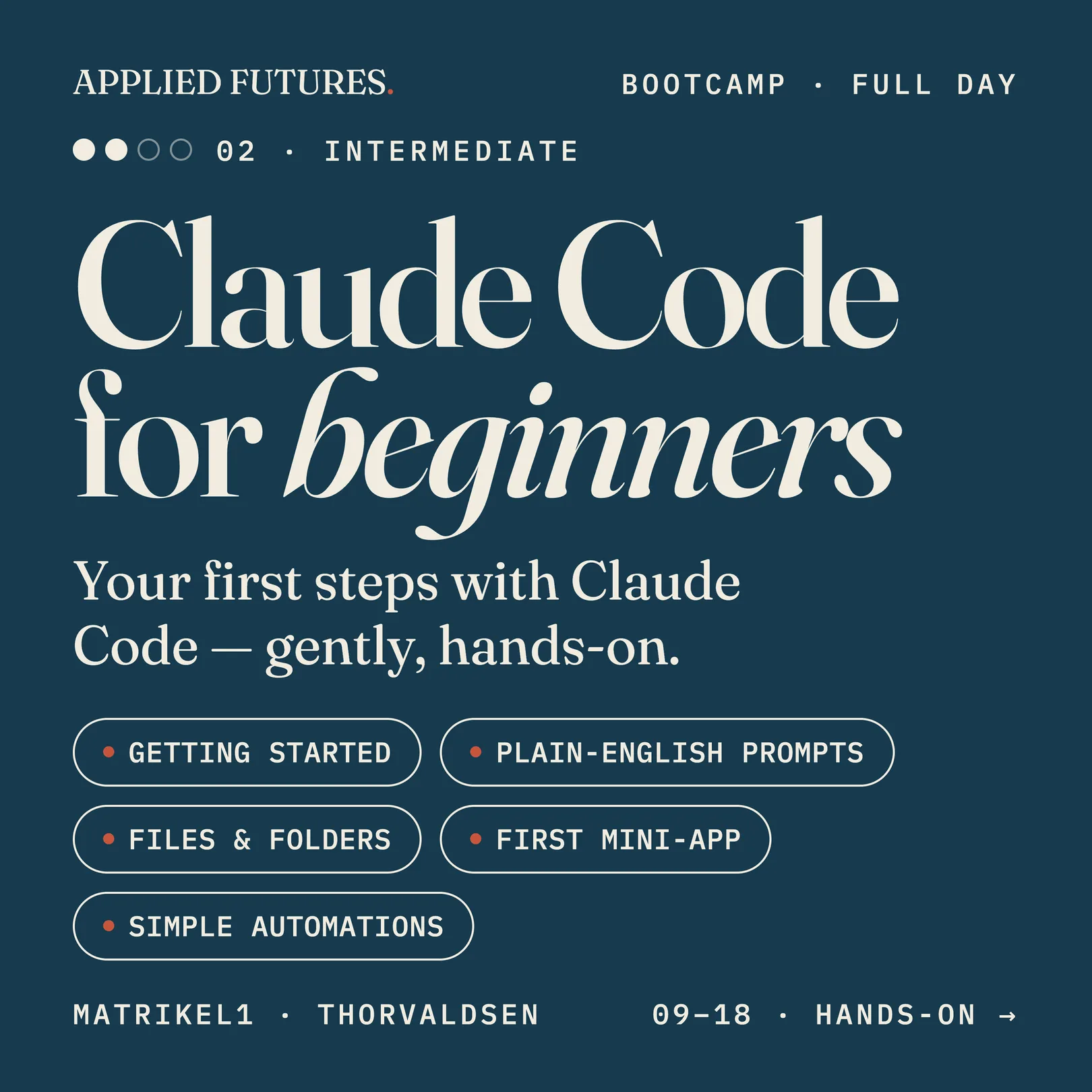 Claude Code for beginners — Applied Futures bootcamp
